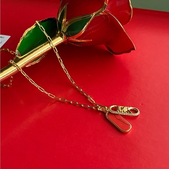 Michael Kors Jewelry - Michael Kors Necklace,Michael Kors Gold Chain Necklace with Logo Pendant